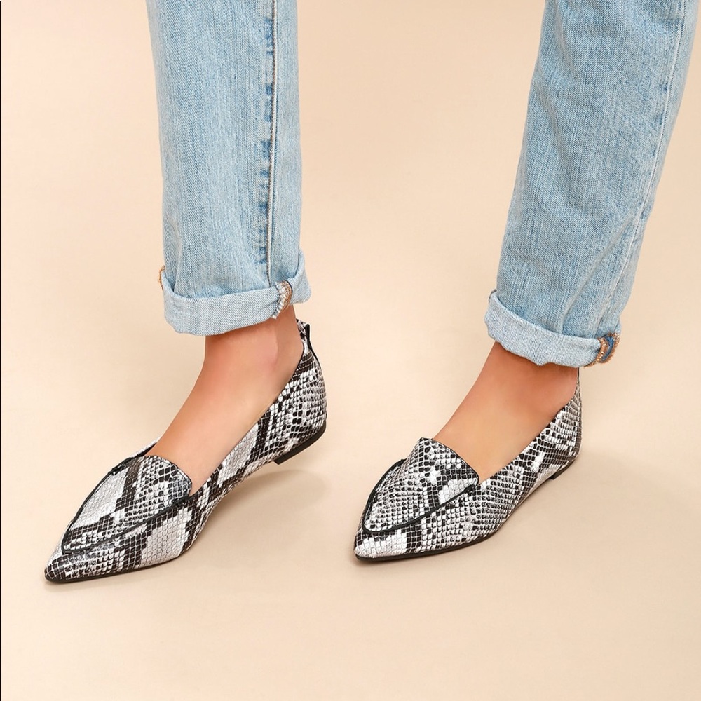 Lulu’s snakeskin loafers
